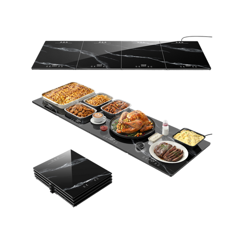 FEPPO 12"×16" Marble Pattern Modular Warming Tray for Buffets