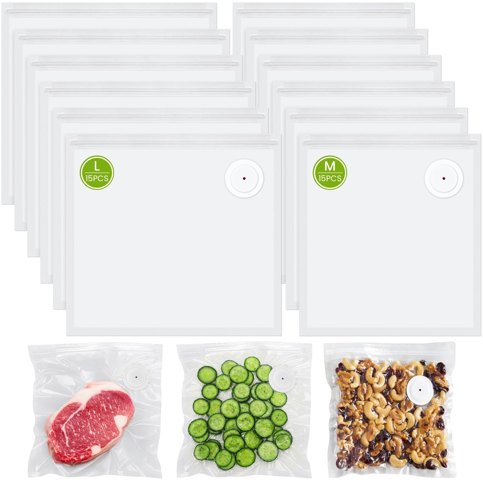 FEPPO Food Vacuum Sealer with Visible Water Tank – Compact Handheld Vacuum Sealer Machine + 30 Reusable Bags for 6X Food Preservation & Freshness