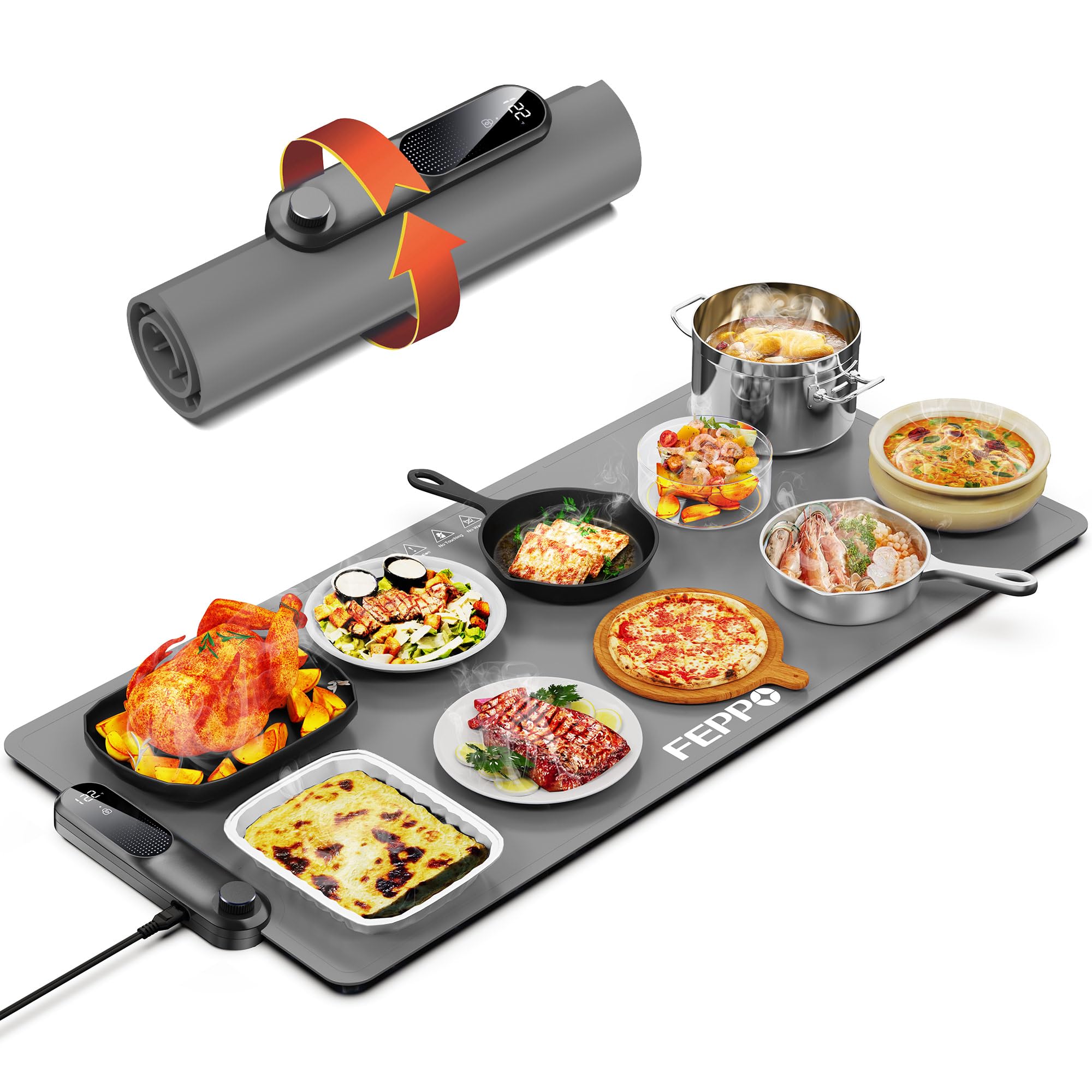 FEPPO Food Warming Mat GEN1 Portable Silicone Electric Warming Tray