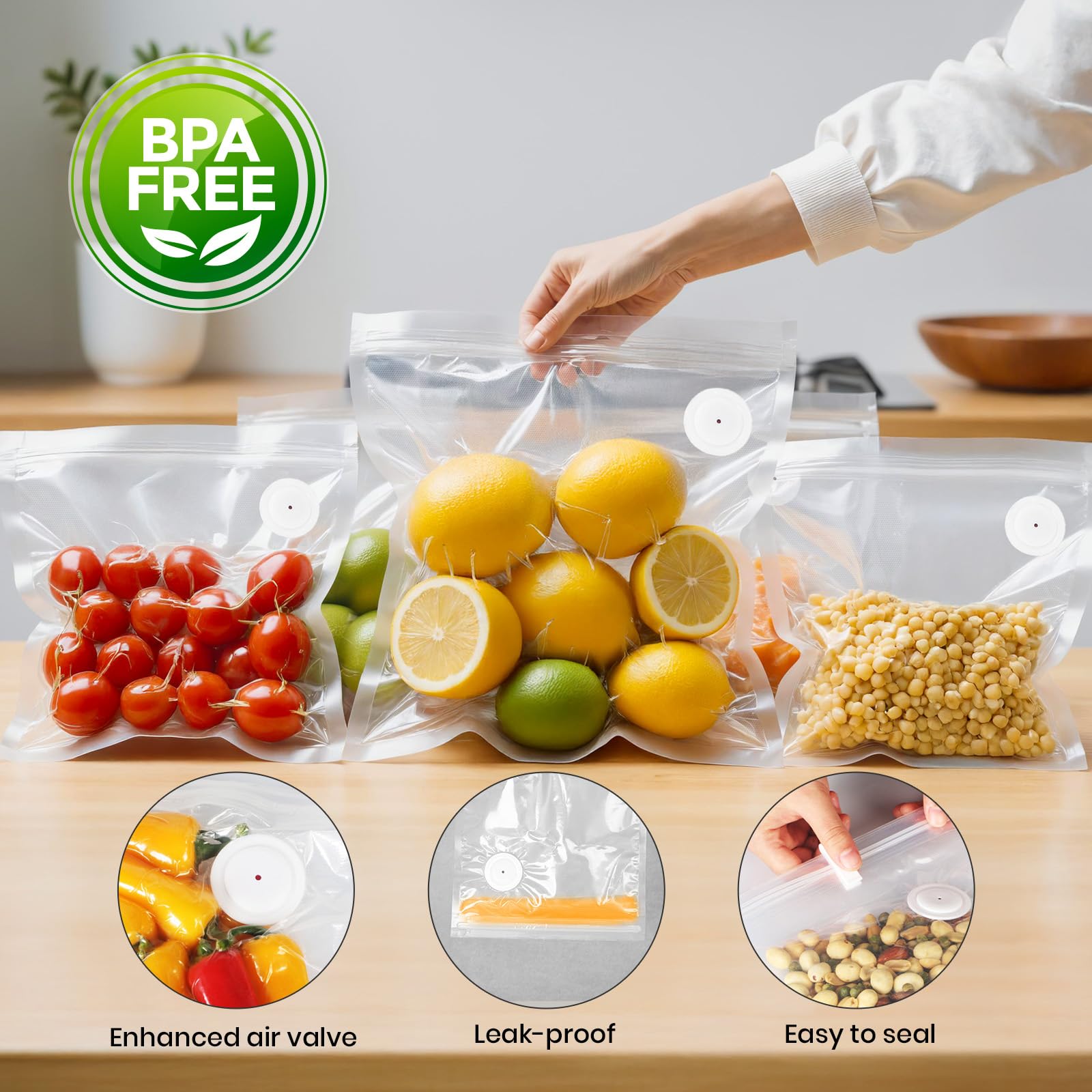 FEPPO Food Vacuum Sealer with Visible Water Tank – Compact Handheld Vacuum Sealer Machine + 30 Reusable Bags for 6X Food Preservation & Freshness