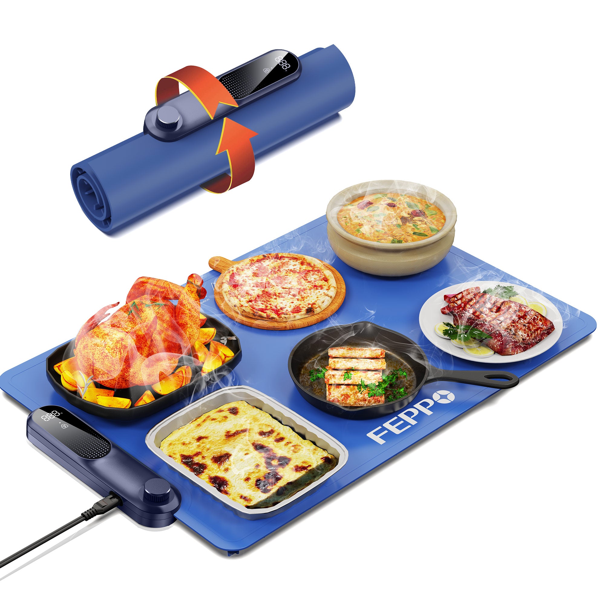 FEPPO Food Warming Mat GEN1 Portable Silicone Electric Warming Tray