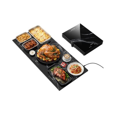 Feppo Marble-Look Glass Warming Tray