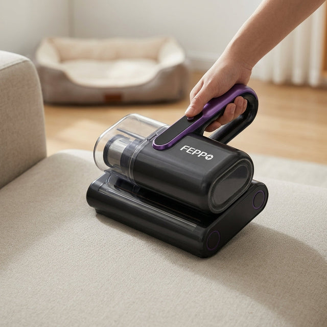 FEPPO Cordless UV Mattress Vacuum with Dust Sensor Display
