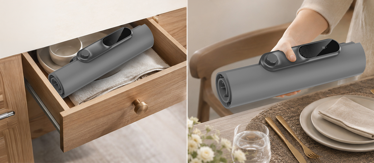 Rollable, Space-Saving Design