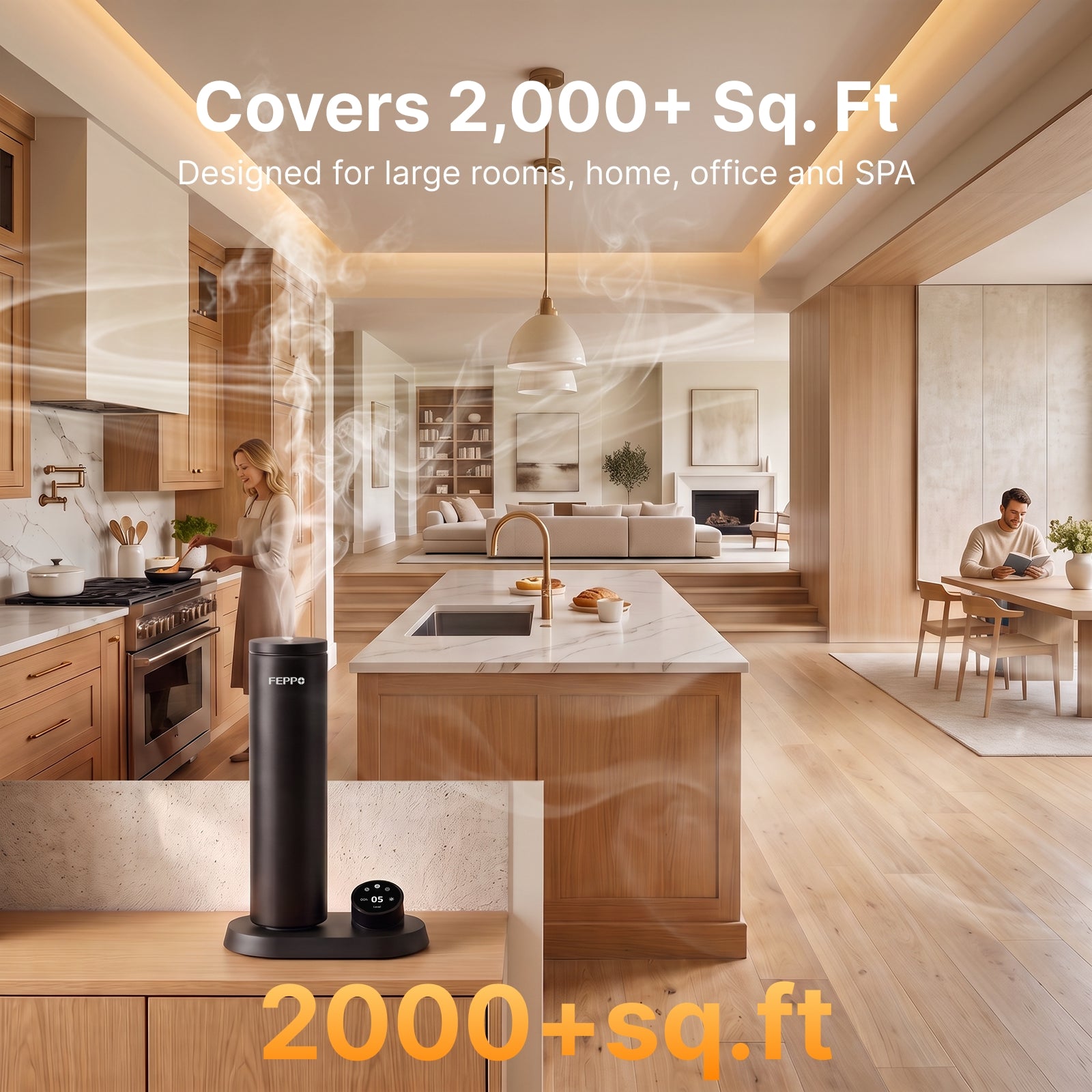 Professional Diffuser Waterless Oil Diffuser Pro, 2,000 Sq Ft Coverage | FEPPO