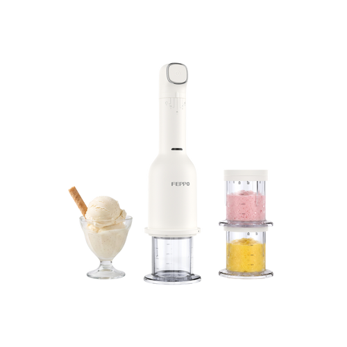 FEPPO 5-in-1 Ice Cream Maker with 3 Storage Cups & Lids