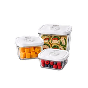 FEPPO 3-Piece Vacuum Food Storage Container Set