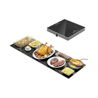Large-Panel Modular Glass Food Warming Tray with Independent Temperature Control