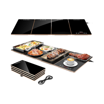 Modular Glass Food Warming Tray, 33" x 15", 4 Panels with 10 Temperature Settings