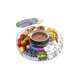 FEPPO Fondue Cordless Rotating Tray with Mood Light
