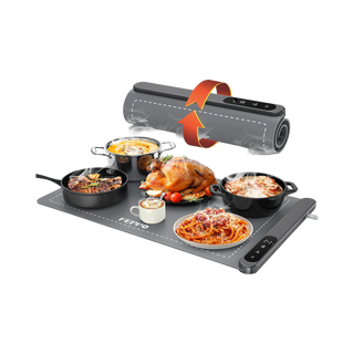 Roll-Up Silicone Food Warming Mat, 24" x 16", Graphene Heating with 6 Temp Levels